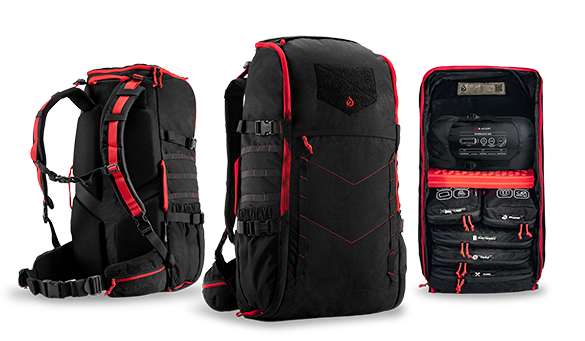 B-ALERT Bag Helikon-Tex Edition trzy widoki plecaka ewakuacyjnego